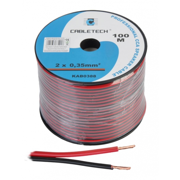 Reproduktorový kabel CCA 0.35mm černo - červený