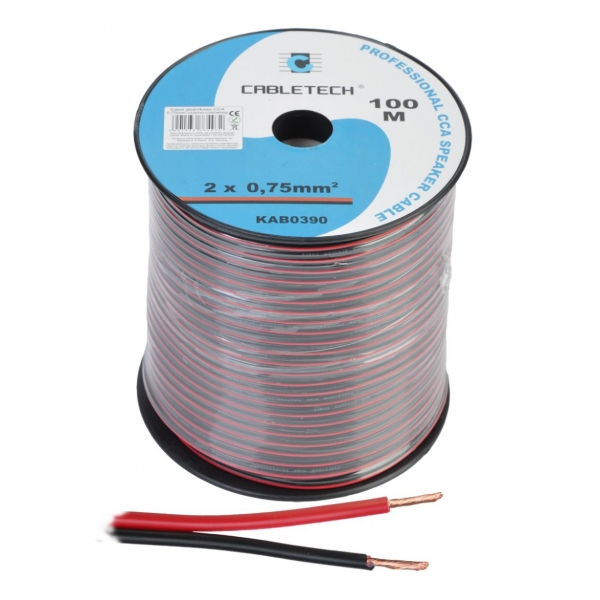 Reproduktorový kabel CCA 0.75mm černo - červený