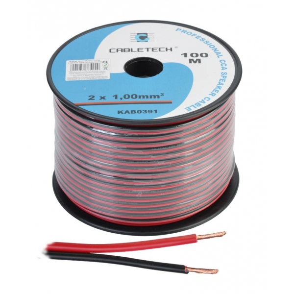 Reproduktorový kabel CCA 1,0mm černo - červený