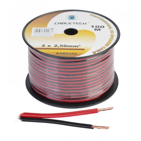 Reproduktorový kabel 2,5mm černo - červený