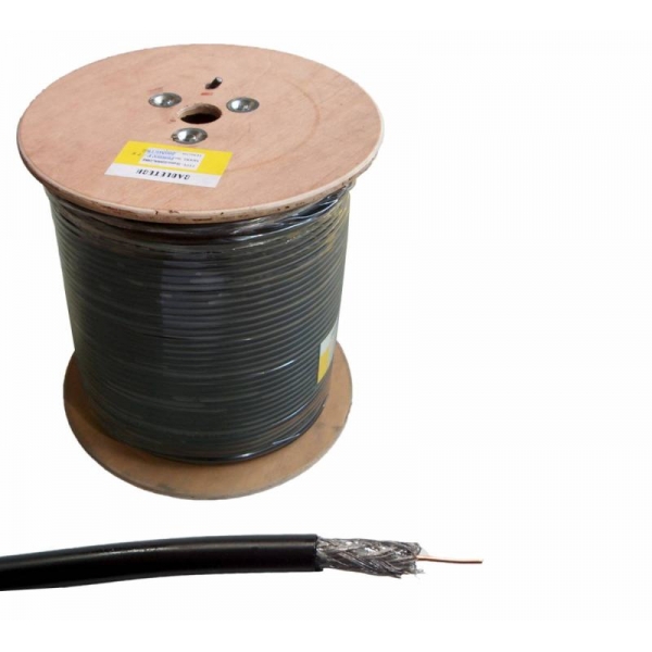 Koaxiální kabel F690 BV + gel, černý  305m