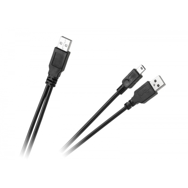 Kabel USB zástrčka - zástrčka + mini USB 5pin