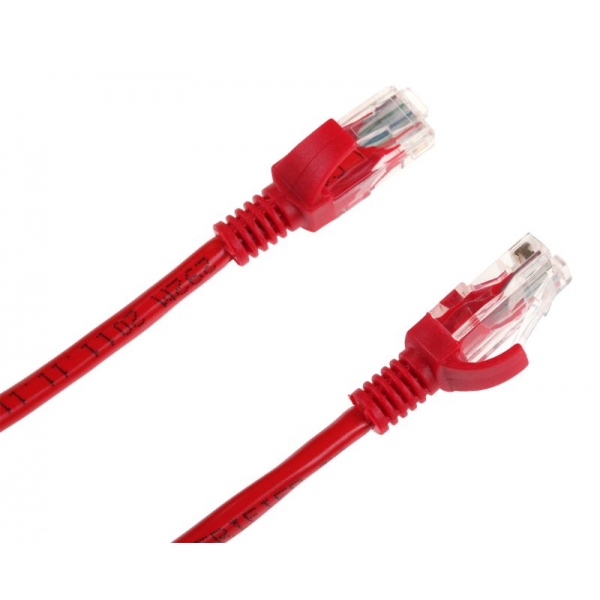 Patchcord kabel UTP kat. 6e zástrčka - zástrčka  2m červený INTEX