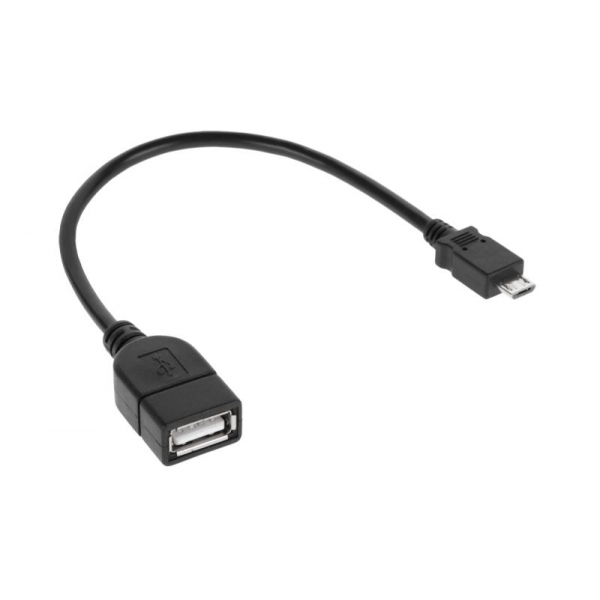 Kabel USB zásuvka A - zástrčka micro USB 20cm