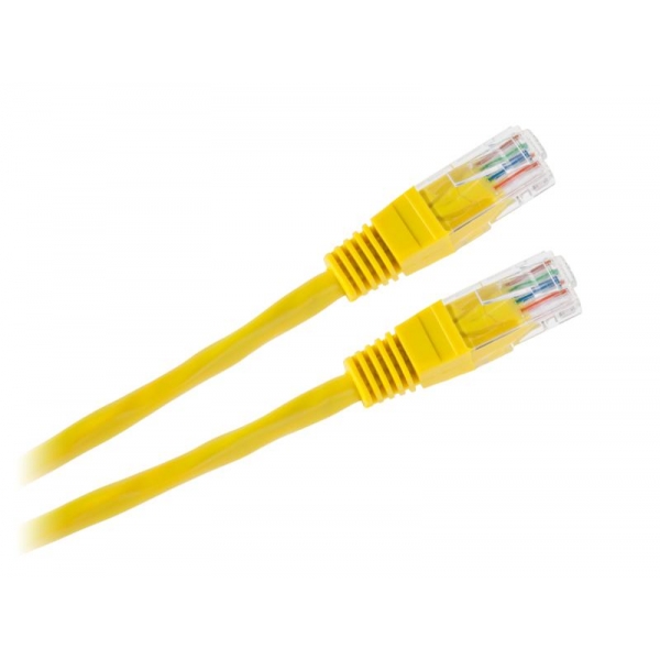 Patchcord kabel UTP 8c zástrčka - zástrčka 0,5m CCA žlutý