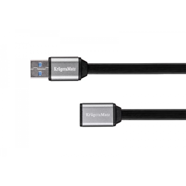Kabel USB3.0 zástrčka - zásuvka 1m Kruger&Matz plochý kabel