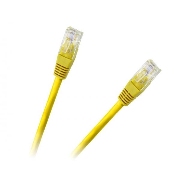 Patchcord kabel UTP 8c zásuvka - zásuvka  1,5m CCA žlutý cat.6e