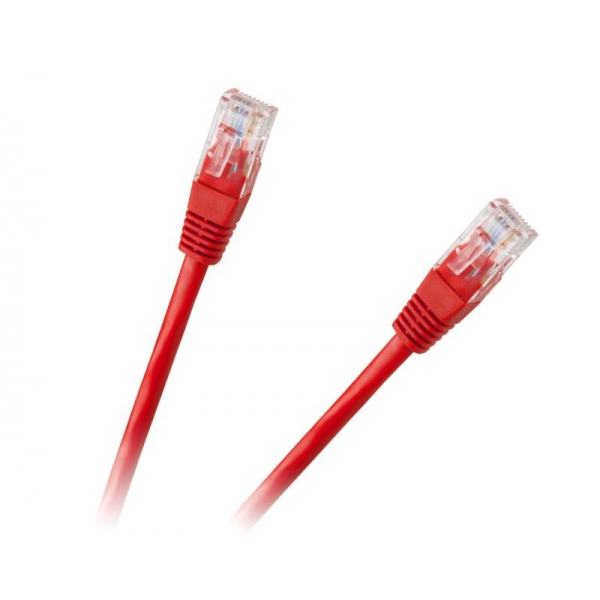 Patchcord kabel UTP 8c zástrčka-zástrčka 1.5m CCA červený