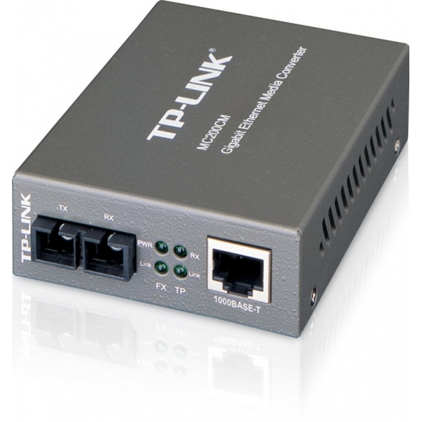 TP-LINK MC 200CM konvertor vláknové optiky 1000Mbps RJ45/SC, do 550m