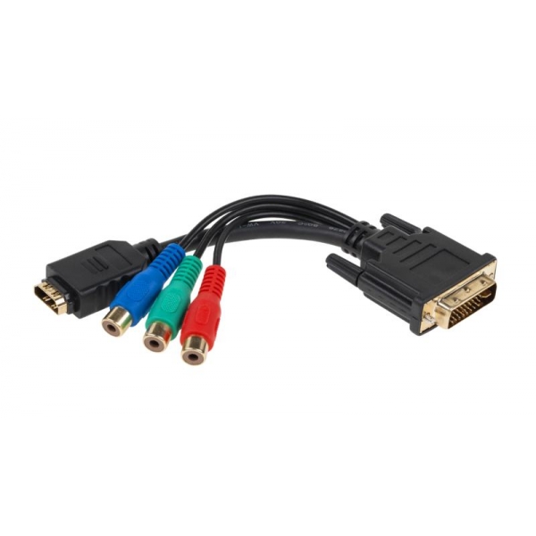 Konektor zástrčka   DVI (24+5) - HDMI zásuvka + 3 zásuvky RCA