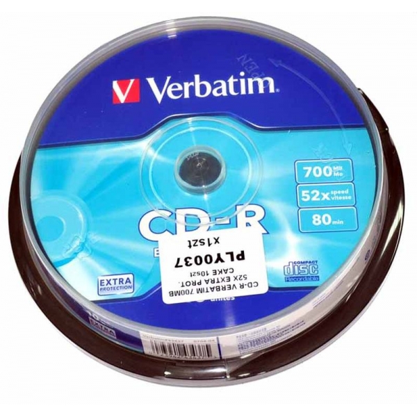 CD-R VERBATIM 700 MB 52X EXTRA PROT. DORT 10ks