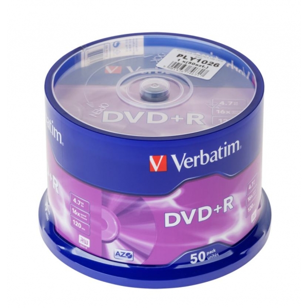 DVD + R x16 VERBATIM 4,7GB DORT 50ks