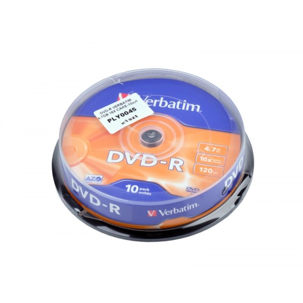 DVD-R VERBATIM 4,7GB 16X CAKE-10ks.