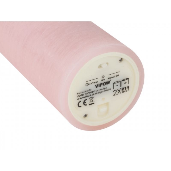 Vosková svíčka LED průměrná - rustic pink