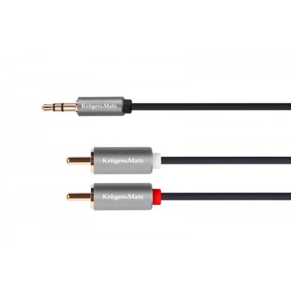 Kabel jack 3.5 stereo zástrčka - 2RCA 1m Kruger&Matz Basic