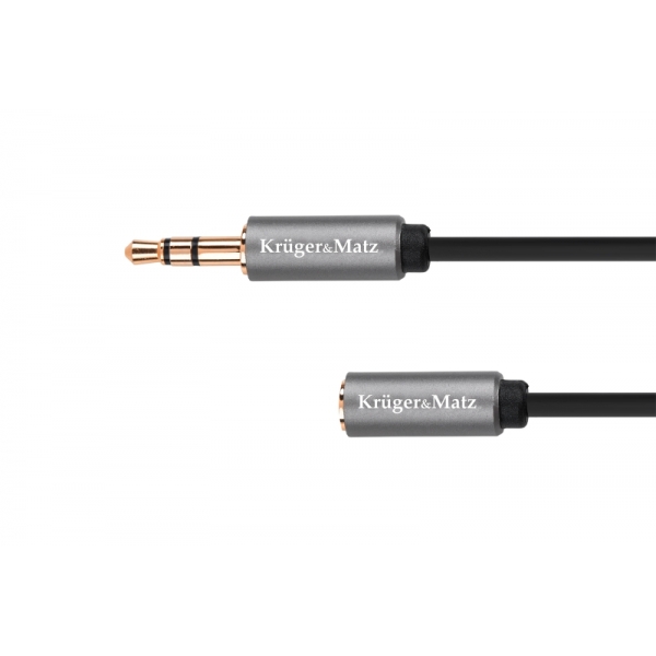 Kabel jack 3.5 stereo zástrčka - 3.5 stereo zásuvka  1m  Kruger&Matz Basic