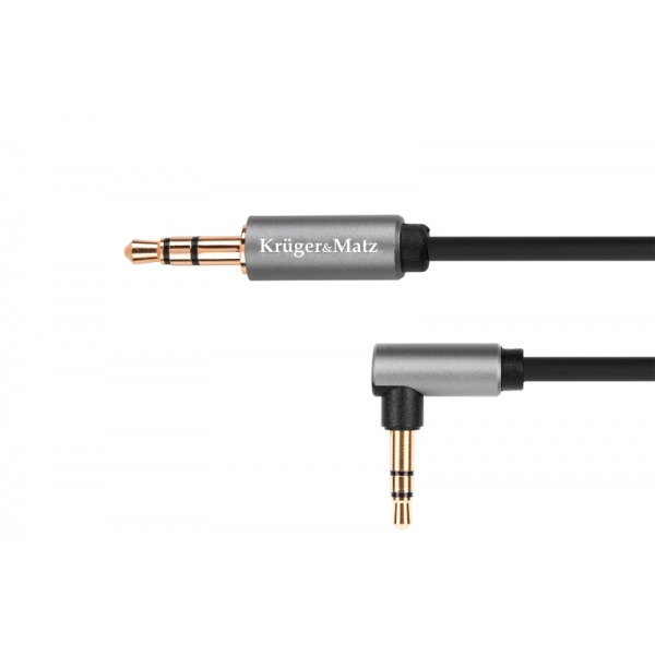 Kabel jack 3.5 stereo úhlový konektor - 3.5  stereo zástrčka 1.8m  Kruger&Matz Basic