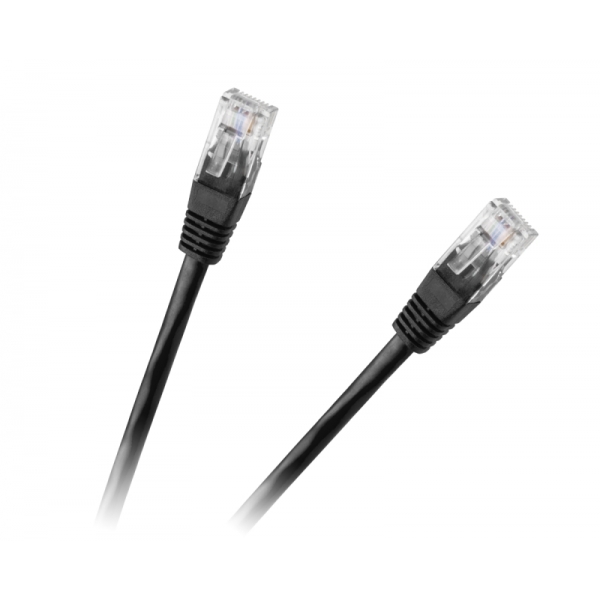 Patchcord kabel UTP 8c zástrčka-zástrčka 3,0m CCA černá  cat.6e