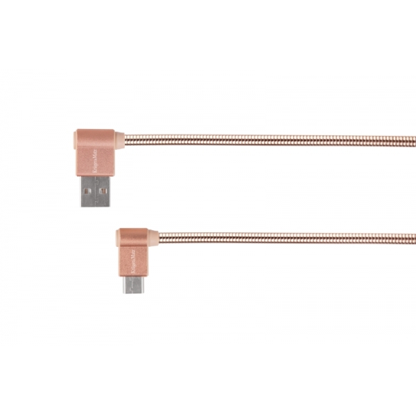 Kabel USB - úhlová zástrčka  typ C  1m 3A Kruger&Matz