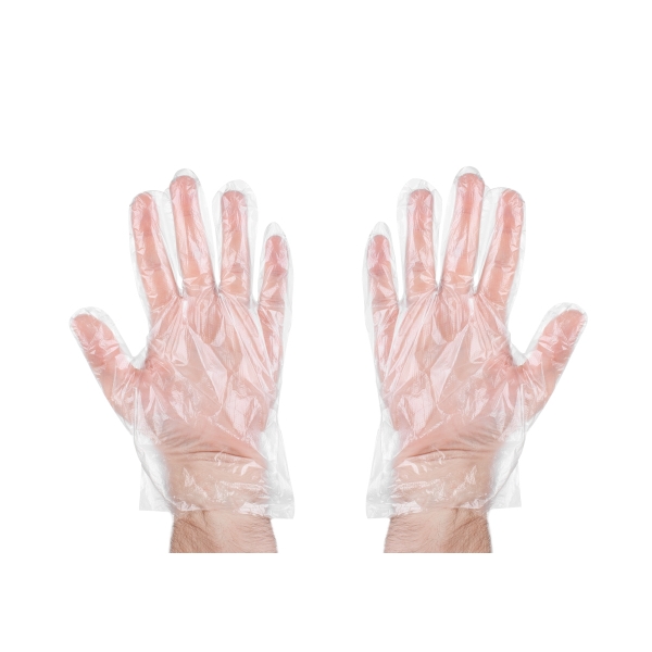 Jednorázové fóliové rukavice (smykové) 1 sada = 100 ks.