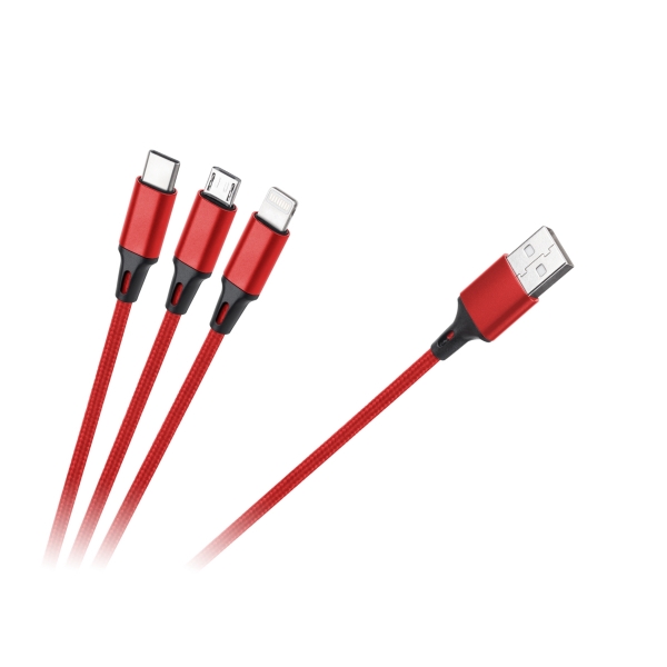 USB 3v1 microUSB kabel, USB typ C, Lightning