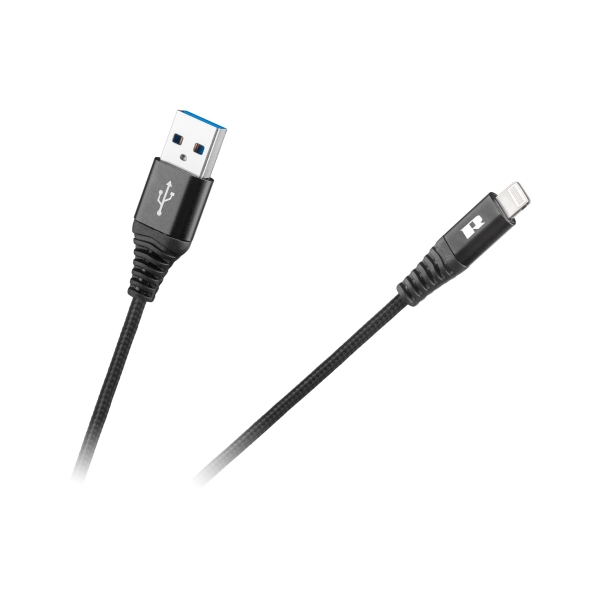 USB kabel - Lightning REBEL 100 cm černý
