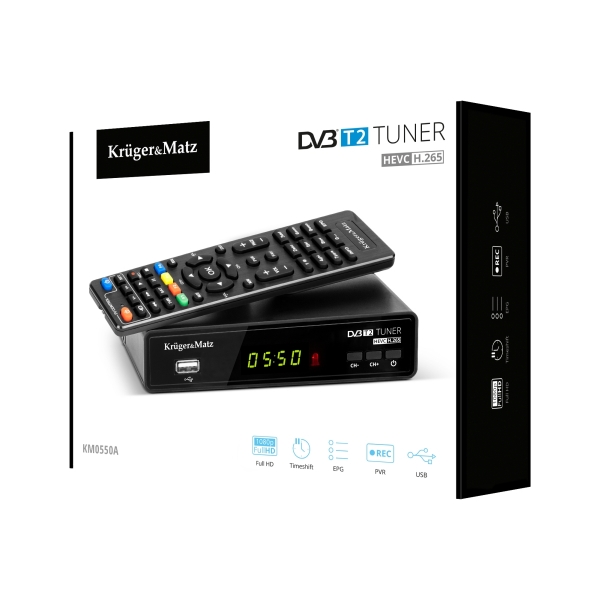 DVB-T2 H.265 HEVC tuner Kruger & Matz
