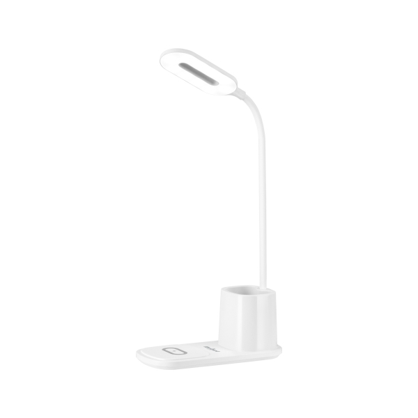 LED stolní lampa s indukční nabíječkou (bílá)