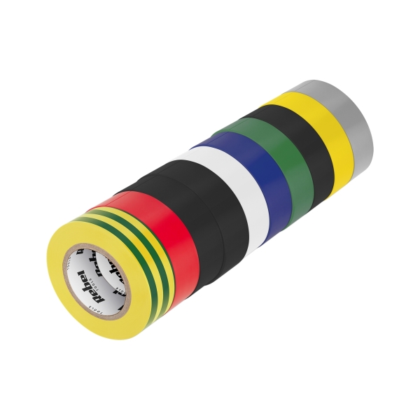 Sada lepicích izolačních pásek REBEL (10 ks. - 0,13 mm x 19 mm x 20 yd) mix barev