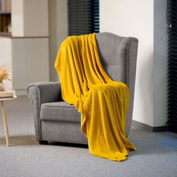 Fleecová deka 150x200 cm TEESA - žlutá