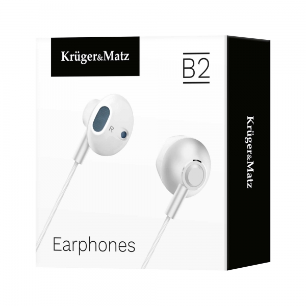 Kruger & Matz B2 bílá sluchátka s mikrofonem