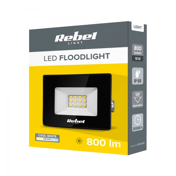 LED světlomet Rebel 10W (15x2835 SMD), 6500K, 230V