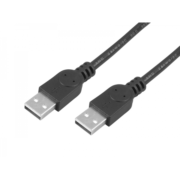 USB kabel, typ A, plug-to-plug 2m s černými filtry