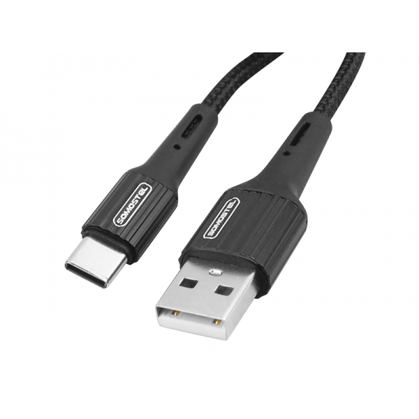 USB kabel SOMOSTEL TYP-C 3,6A RYCHLÁ NABÍJEČKA 3,0 1m POWERLINE černá SMS-BW06