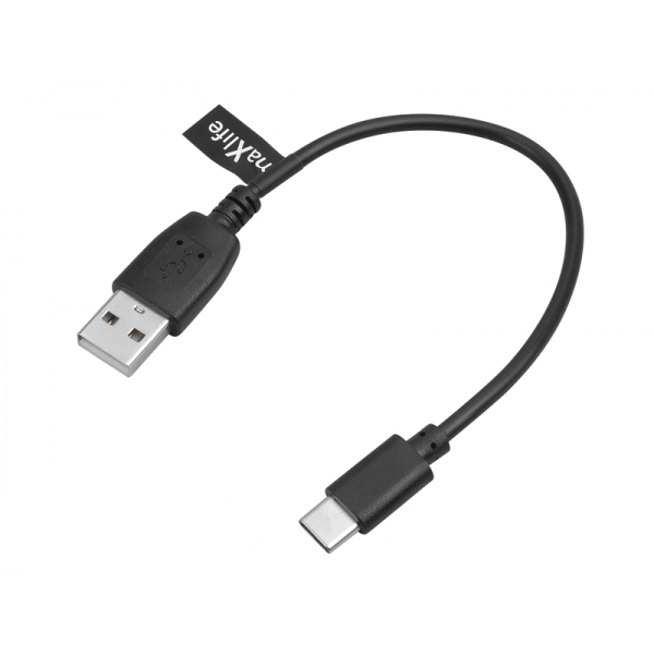 Maxlife kabel USB Type-C 0,2m, 2A, černý.