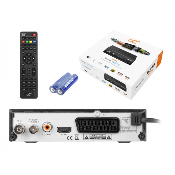 PS tuner DVB-T-2 LTC pozemní TV DVB302 s H.265 programovatelným dálkovým ovládáním.