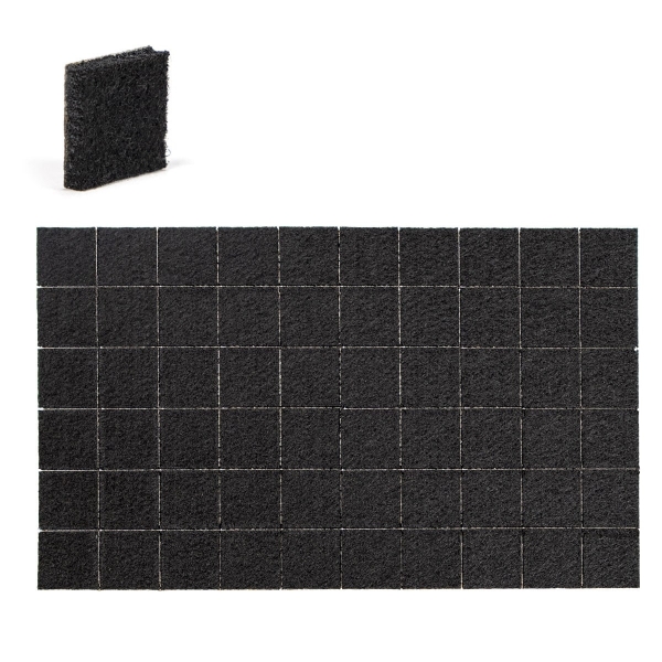 Plstěné podložky pod čtvercový nábytek černé 60 ks. 25 mm