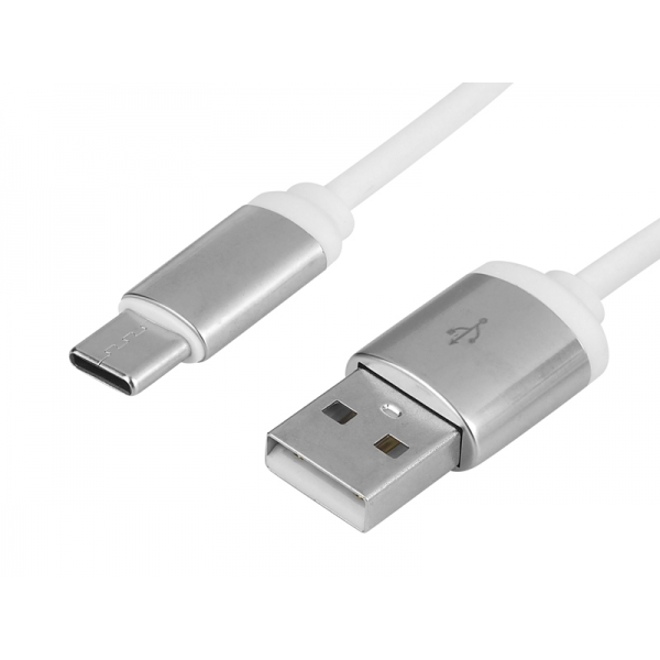 Kabel USB typu C 3m HQ kovový ,bílý