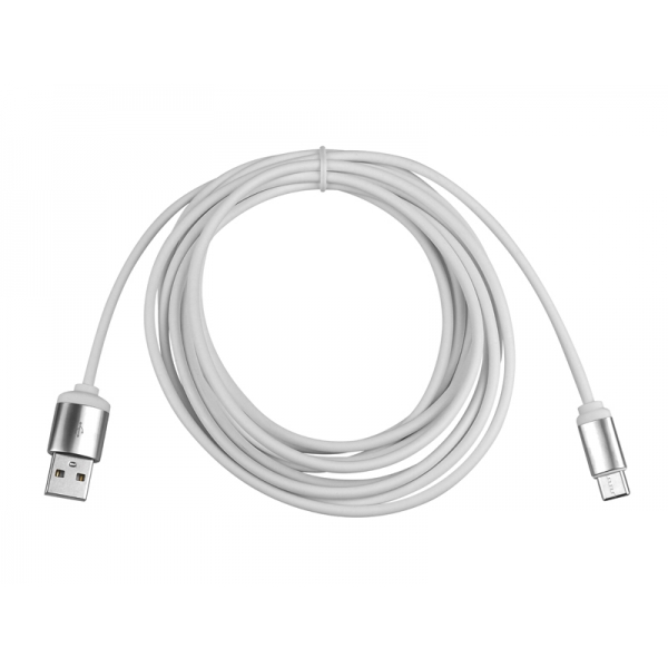 Kabel USB typu C 3m HQ kovový ,bílý