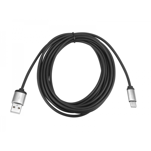Kabel USB typu C 3m HQ kovový, černý