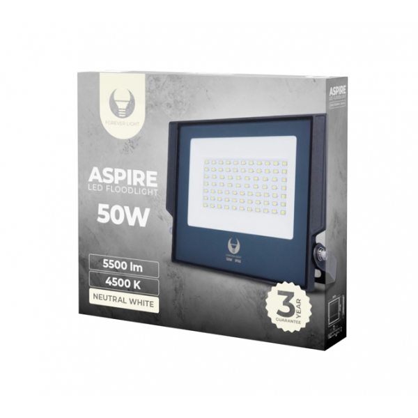 ASPIRE LED světlomet 50W 45000K 5500lm 230V věčné světlo