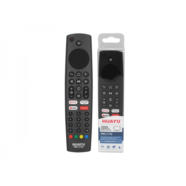 Grundig RM-L1732 LCD TV Remote YouTube,NETFLIX,Prime Video,Google Play