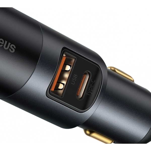 Nabíječka do auta Baseus sdílí PD 120W 1x USB 1x USB-C šedá se zásuvkou zapalovače cigaret