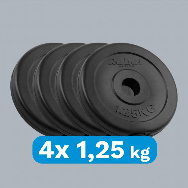 Sada bitumenových závaží 4x1,25kg, otvor 31mm, klasická deska, REBEL ACTIVE