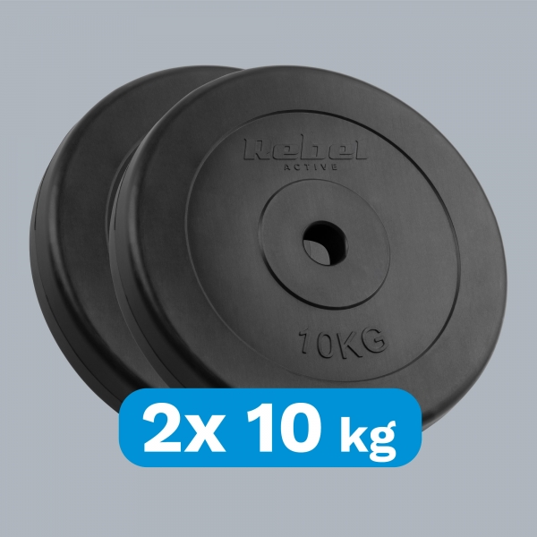 Sada bitumenových závaží 2x10kg, otvor 31mm, klasická deska, REBEL ACTIVE