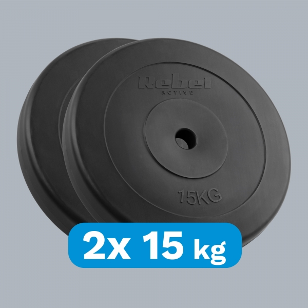 Sada bitumenových závaží 2x15kg, otvor 31mm, klasická deska, REBEL ACTIVE