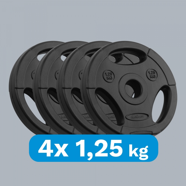 Sada bitumenových závaží 4x1,25kg, otvor 31mm, deska s madly, REBEL ACTIVE