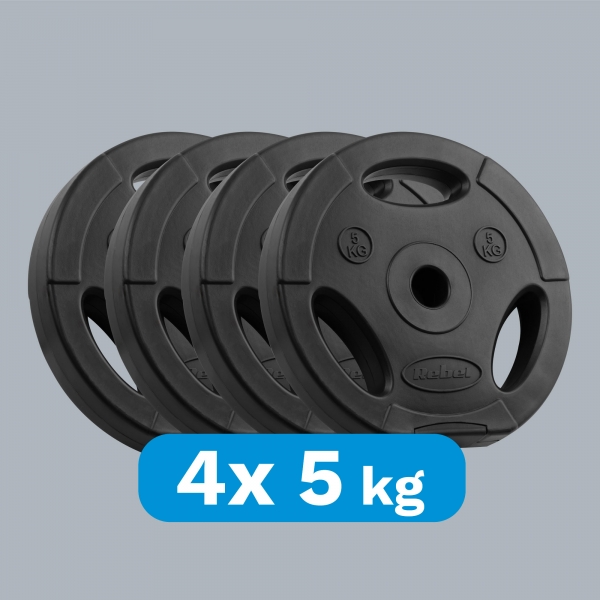 Sada bitumenových závaží 4x5kg, otvor 31mm, deska s úchyty, REBEL ACTIVE