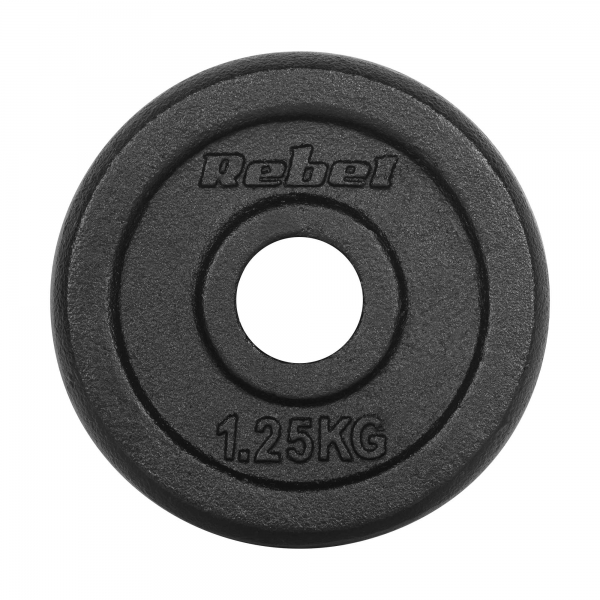 Sada litinových závaží 4x1,25kg, otvor 31mm, klasická deska, REBEL ACTIVE