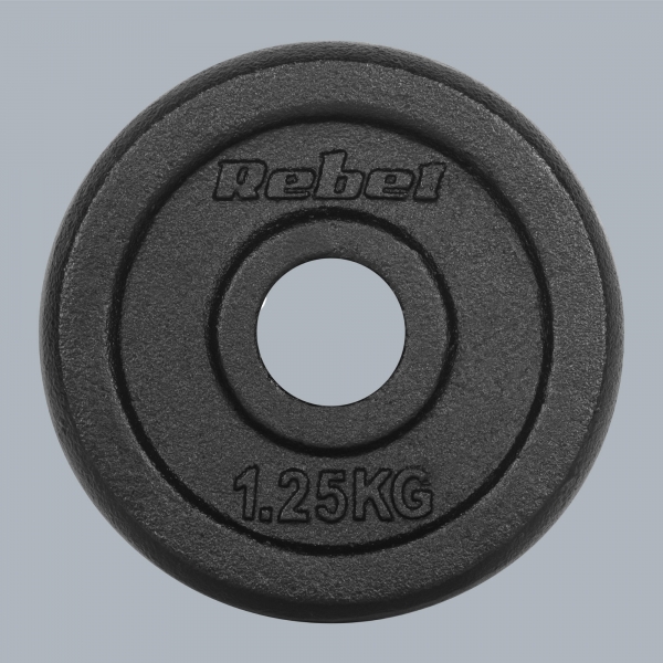 Sada litinových závaží 4x1,25kg, otvor 31mm, klasická deska, REBEL ACTIVE